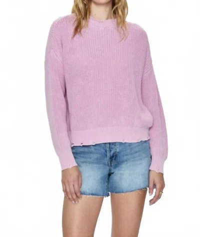 Pistola Eva Shaker Stitch Cotton Crewneck In Pink