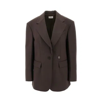 P.a.r.o.s.h P. A.r. O.s. H. Linen-blend Oversized Jacket In Brown