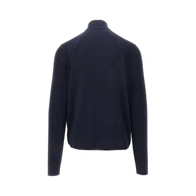 Sease Ffle Half-zip Sweater In Blue