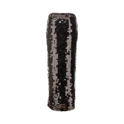 P.a.r.o.s.h P. A.r. O.s. H. Sequinned Long Skirt With Split In Black