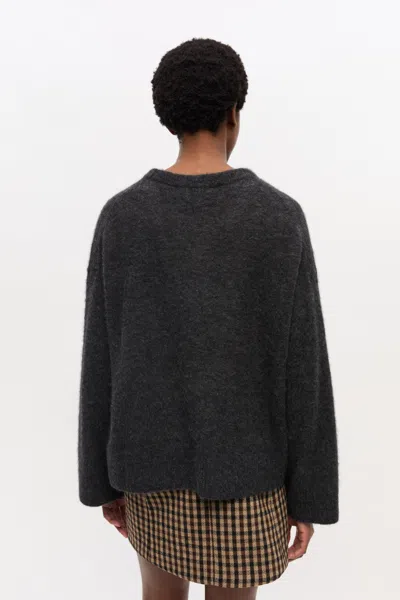 Ganni Jersey With Banana And Logo In Black