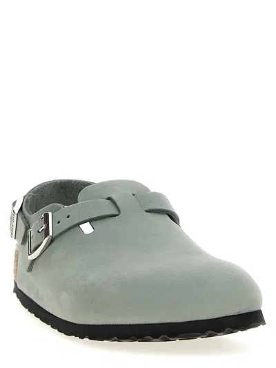 Birkenstock 'tokio' Light Blue Mules With Buckles On The Front And Back