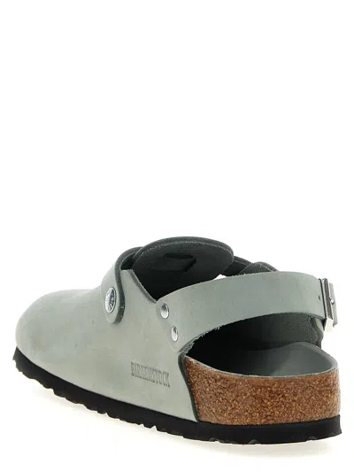 Birkenstock 'tokio' Light Blue Mules With Buckles On The Front And Back
