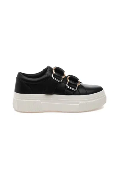 J/slides Women's Waldo Leather Sneaker Shoes In Black