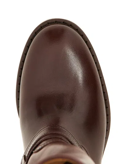 Isabel Marant 'heiko' Brown Ankle Boots With Buckle And Stud Embellishments In Brown