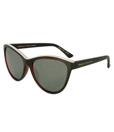 Remo Tulliani Seduction Sunglasses In Matte Black Cherry/black Mirror Lens