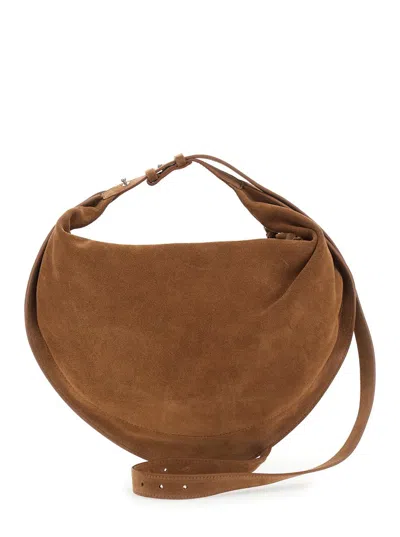 Federico Cina Beige Tortellino Draped Shoulder Bag In Brown