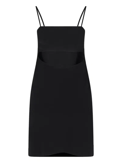 Alexander Wang Robe Mini Moulante À Strass In Black