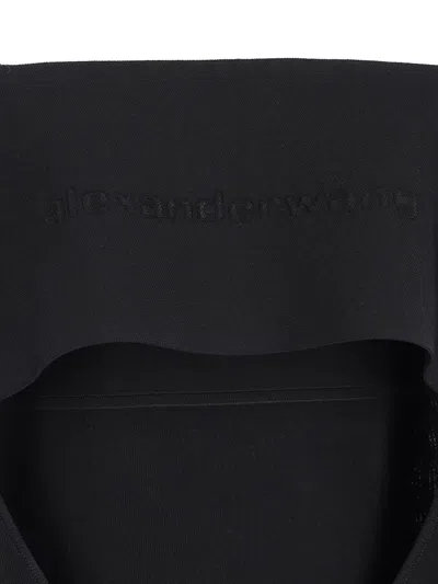 Alexander Wang Robe Mini Moulante À Strass In Black