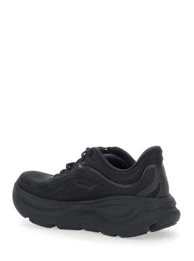 Hoka Bondi 9 Black Low Top Sneakers With Maxi Logo Lettering On The Side In Tech Fabric Unisex In Black