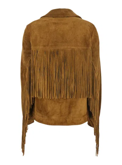Golden Goose Women Olinda Fringed Jacket In Brown