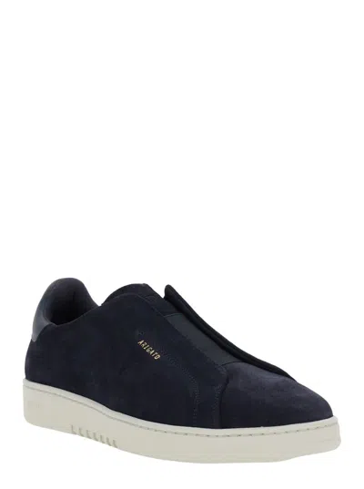 Axel Arigato 'dice Laceless' Black Low Top Slip-on Sneakers In Blue