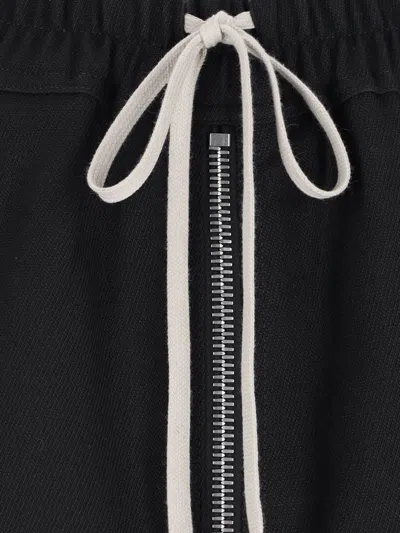 Rick Owens Black Concordians Zipped Short Pillar Midi Skirt In Black