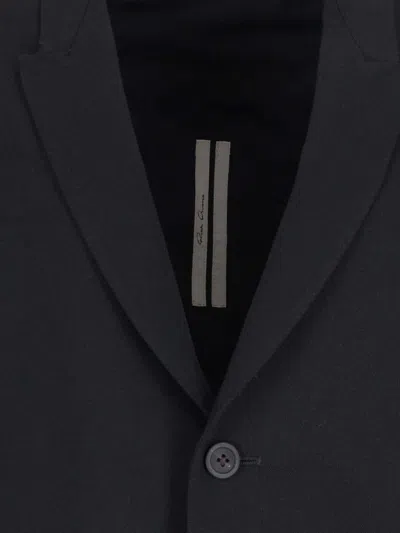 Rick Owens Single-breasted Wool Blazer In Black