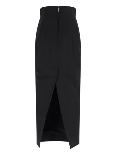Rick Owens Wool Blend Maxi Skirt In Black