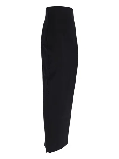 Rick Owens Wool Blend Maxi Skirt In Black