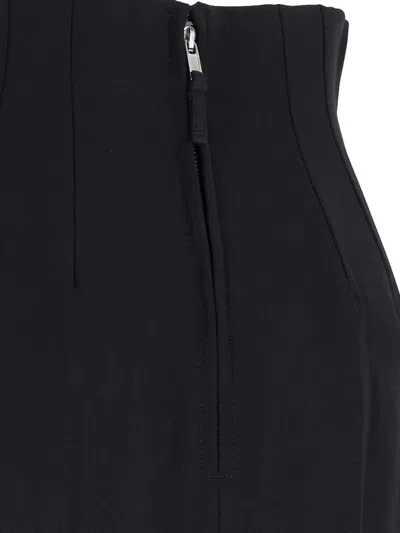 Rick Owens Wool Blend Maxi Skirt In Black