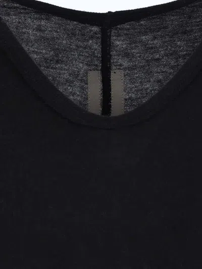 Rick Owens V-neckline Long Sleeves Asymmetric Hem Soft Texture In Black