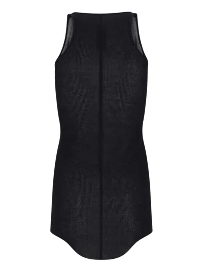 Rick Owens Viscose And Silk Tank Top In Black