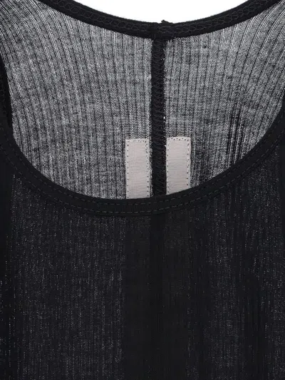 Rick Owens Viscose And Silk Tank Top In Black