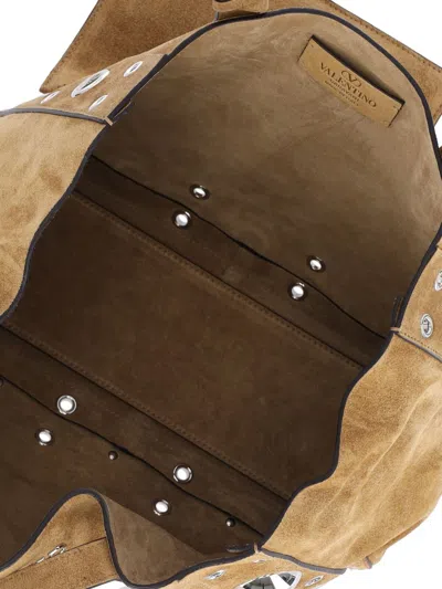 Valentino Eyelet-embellished Suede Tote Bag