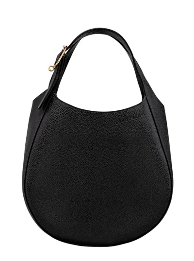 Longchamp 'le Foulonné Black Small Handbag With Logo Lettering On The Front And Adjustable And Removable Shoul In Black