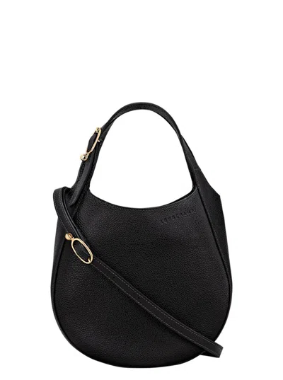 Longchamp 'le Foulonné Black Small Handbag With Logo Lettering On The Front And Adjustable And Removable Shoul In Black