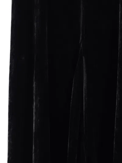 Rick Owens Velvet Sleeveless Floor-length Dress In Black