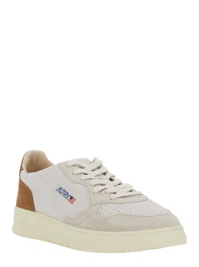 Autry Classic Low-top Sneakers With Perforated Detailing In Neutral