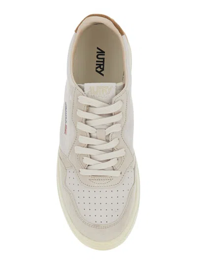 Autry Classic Low-top Sneakers With Perforated Detailing In Neutral