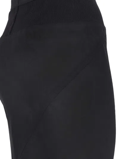 Rick Owens Cupro Midi Skirt In Black