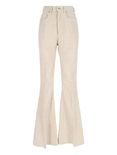 Rick Owens Bootcut Pants In Neutral