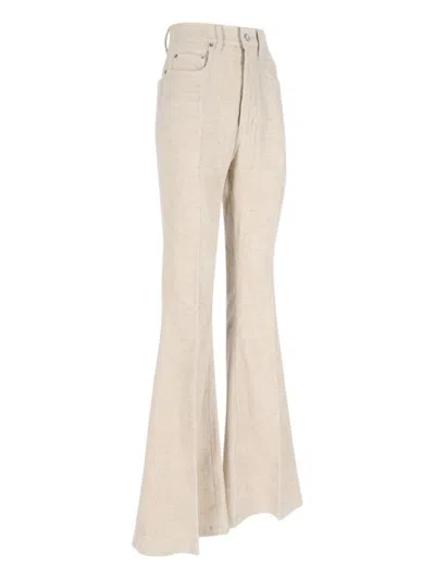 Rick Owens Bootcut Pants In Neutral