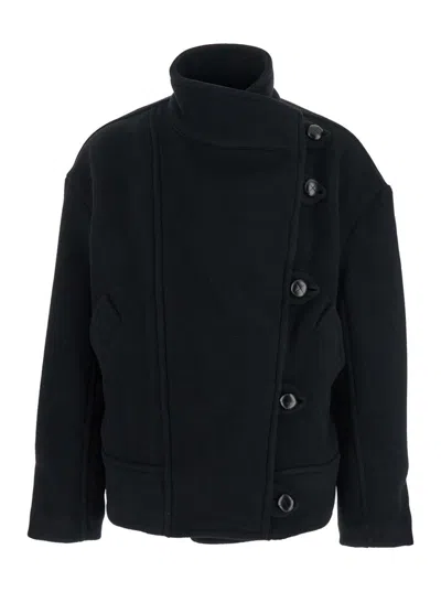 Isabel Marant Long Sleeve Coat In Black