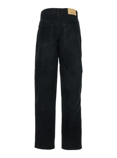 Isabel Marant Étoile Relaxed-fit High Waist Pants With Textured Surface In Black