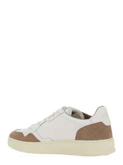 Autry Medalist Low Sneakers In Goatskin And Suede In Multi