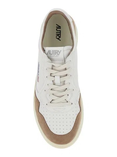 Autry Medalist Low Sneakers In Goatskin And Suede In Multi