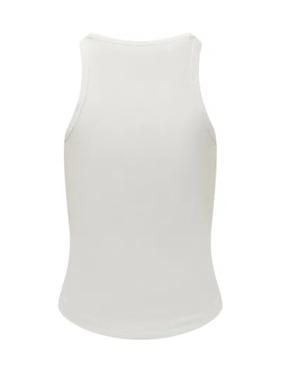 Courrèges 90s Buckle Tank Top With Metal Hardware In White