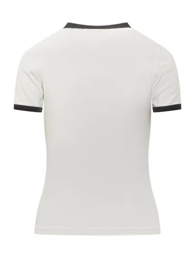 Courrèges Cotton T-shirt With Contrasting Logo Trim In Multi