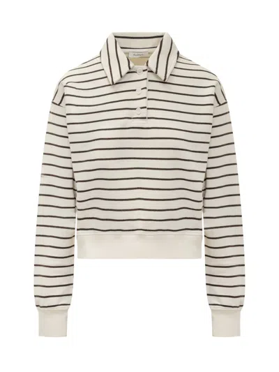 Jw Anderson White Polo Sweatshirt In Neutral