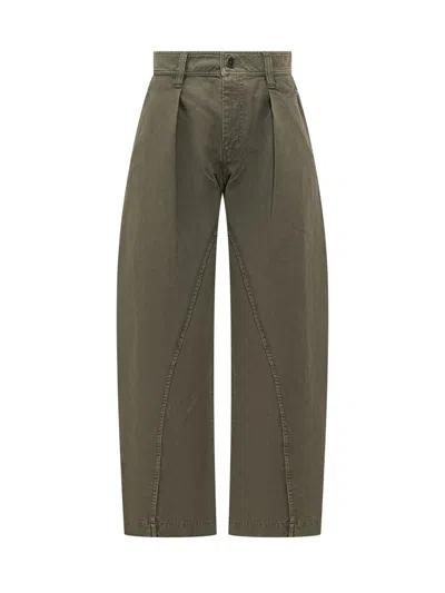 Jw Anderson Twisted-seam Trousers In Green