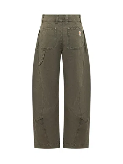 Jw Anderson Twisted-seam Trousers In Green