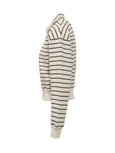 Jw Anderson White Polo Sweatshirt In Neutral