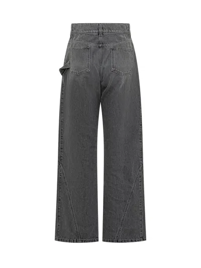 Jw Anderson J. W. Anderson Wide-leg Twisted Design Denim Pants In Gray