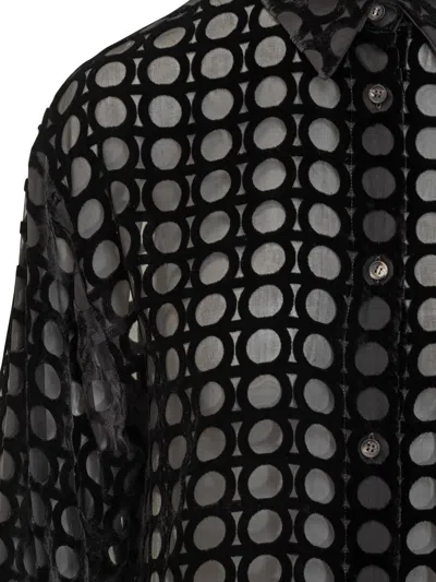 Ferragamo Long Sleeve Shirt In Black
