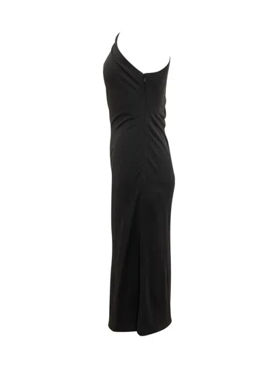 Tom Ford Mini Dress One Shoulder Crystal Brooch In Black