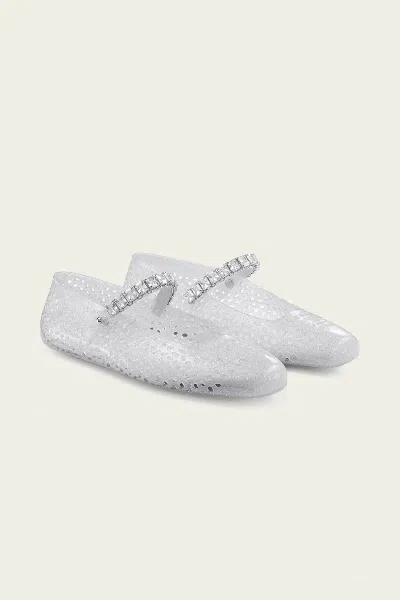 Jimmy Choo Jelly Ballerina Flats In Clear