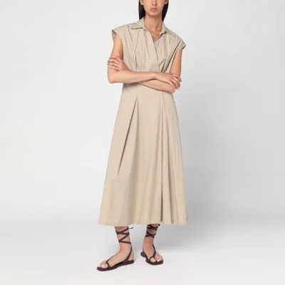 Apc A.p.c. Beige Midi Dress In Cotton In Nude