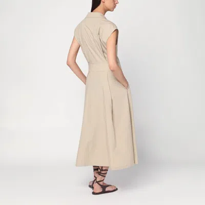 Apc A.p.c. Beige Midi Dress In Cotton In Nude