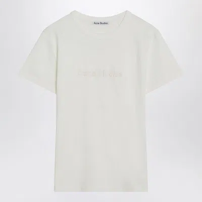 Acne Studios Logo Crew Neck T-shirt Short Sleeves In White